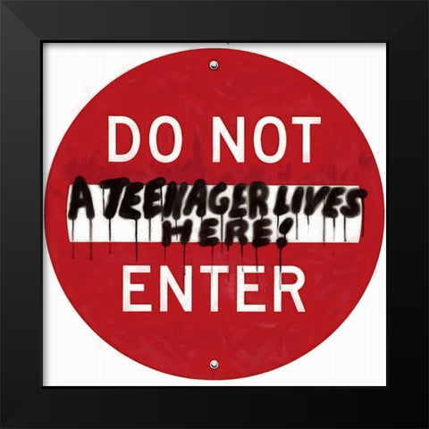 Graffiti Sign VII Black Modern Wood Framed Art Print by Saunders, Alonzo