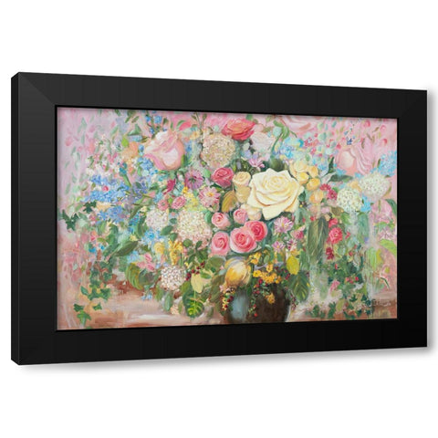 Happy Bouquet Black Modern Wood Framed Art Print by Iafrate, Sandra