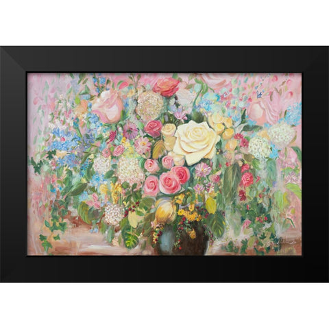 Happy Bouquet Black Modern Wood Framed Art Print by Iafrate, Sandra
