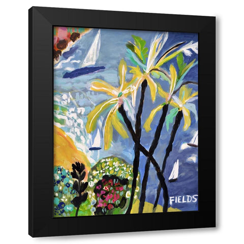 Palm Landscape I Black Modern Wood Framed Art Print by Fields, Karen