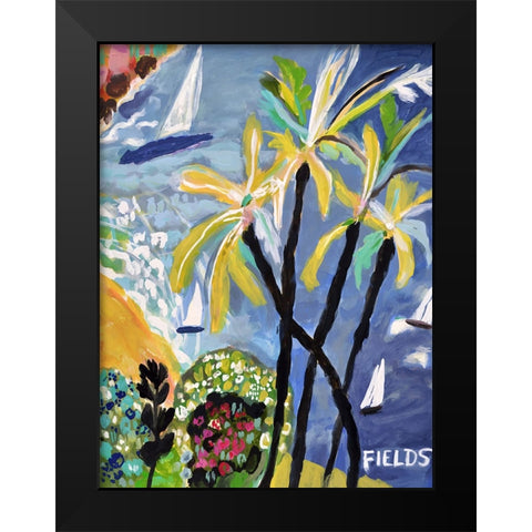 Palm Landscape I Black Modern Wood Framed Art Print by Fields, Karen