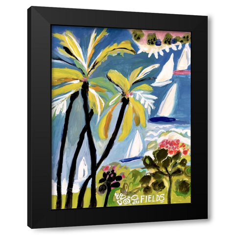 Palm Landscape II Black Modern Wood Framed Art Print with Double Matting by Fields, Karen