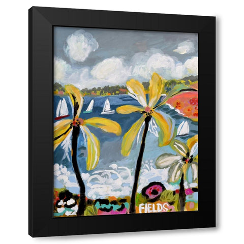Palm Landscape III Black Modern Wood Framed Art Print with Double Matting by Fields, Karen