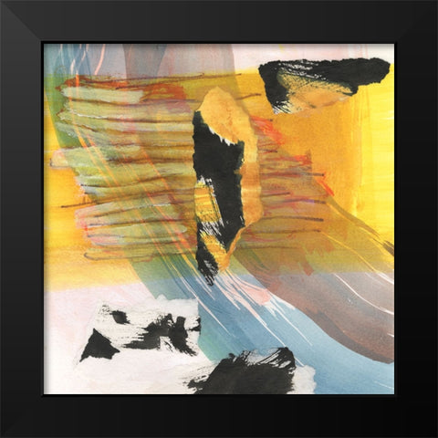 Orange Collage I Black Modern Wood Framed Art Print by Fuchs, Jodi