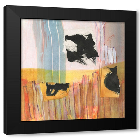 Orange Collage II Black Modern Wood Framed Art Print by Fuchs, Jodi