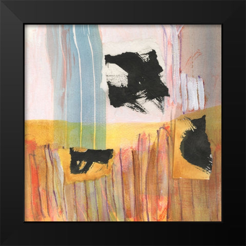 Orange Collage II Black Modern Wood Framed Art Print by Fuchs, Jodi