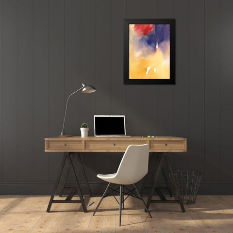 Golden Sunset I Black Modern Wood Framed Art Print by Combs, Joyce