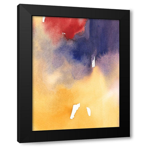 Golden Sunset I Black Modern Wood Framed Art Print with Double Matting by Combs, Joyce