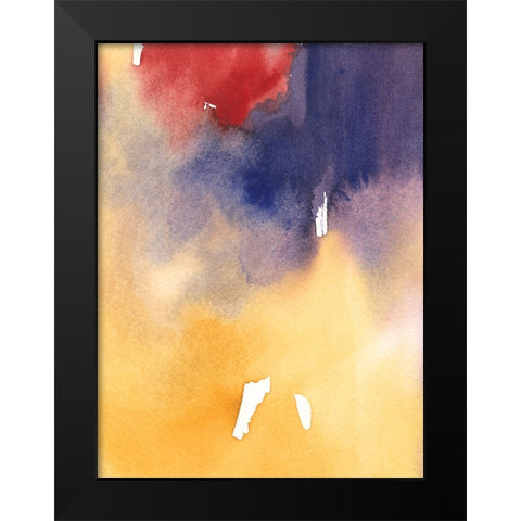 Golden Sunset I Black Modern Wood Framed Art Print by Combs, Joyce
