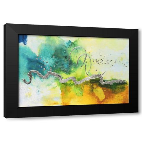 Embellished Tropical Cocktail II Black Modern Wood Framed Art Print with Double Matting by Combs, Joyce