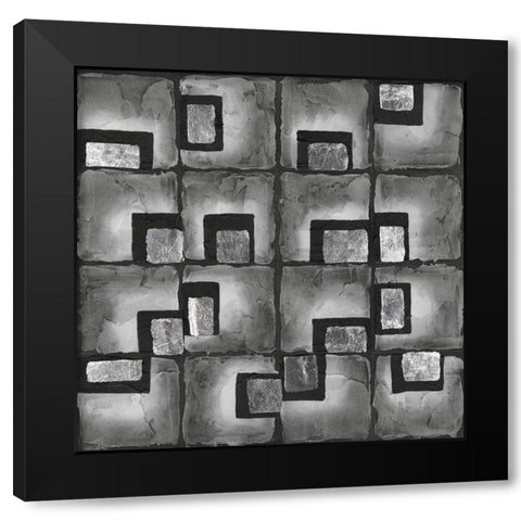 Shadow Squares I Black Modern Wood Framed Art Print with Double Matting by Willett, Michael