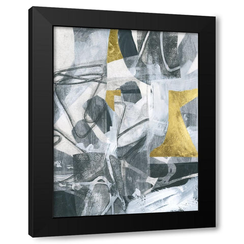 Linear Tones I Black Modern Wood Framed Art Print with Double Matting by Vess, June Erica