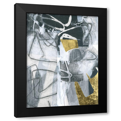 Linear Tones II Black Modern Wood Framed Art Print by Vess, June Erica