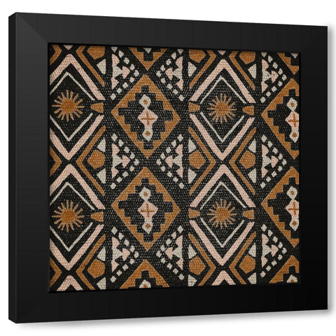 Block Tribal Patterns I Black Modern Wood Framed Art Print by Wang, Melissa