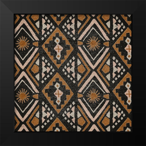 Block Tribal Patterns I Black Modern Wood Framed Art Print by Wang, Melissa
