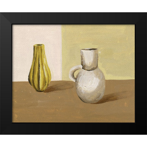 Vases II Black Modern Wood Framed Art Print by Wang, Melissa