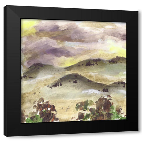 Misty Sunset II Black Modern Wood Framed Art Print with Double Matting by Wang, Melissa