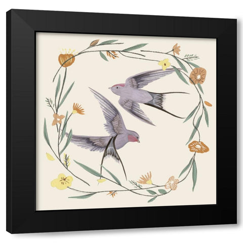 Fly to You II Black Modern Wood Framed Art Print with Double Matting by Wang, Melissa