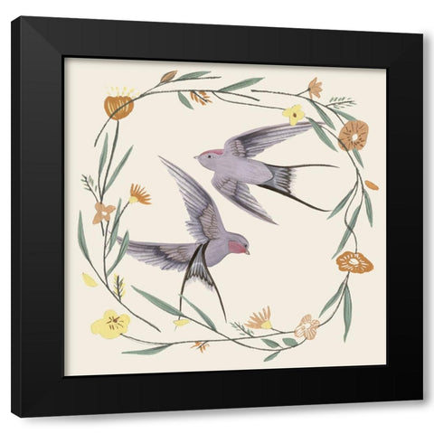 Fly to You II Black Modern Wood Framed Art Print by Wang, Melissa