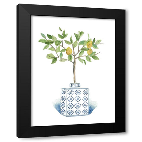 Growing Lemon II Black Modern Wood Framed Art Print with Double Matting by Wang, Melissa