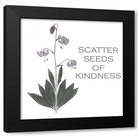 Scatter Floral Inspiration I Black Modern Wood Framed Art Print by Vision Studio