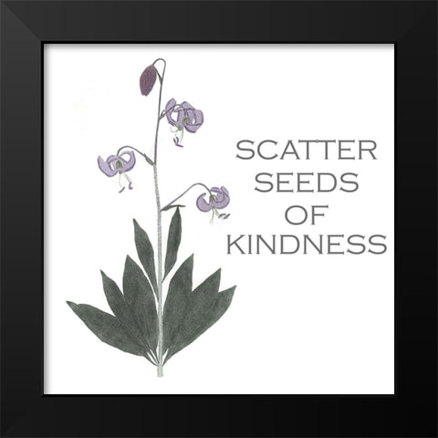 Scatter Floral Inspiration I Black Modern Wood Framed Art Print by Vision Studio