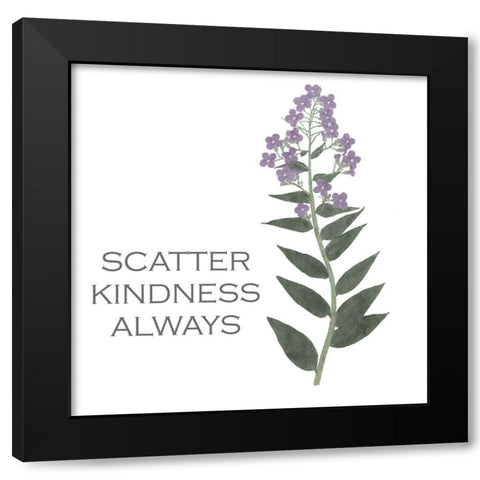 Scatter Floral Inspiration II Black Modern Wood Framed Art Print with Double Matting by Vision Studio