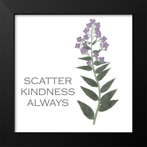 Scatter Floral Inspiration II Black Modern Wood Framed Art Print by Vision Studio