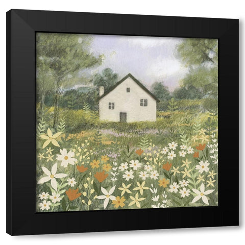 Storybook Cottage I Black Modern Wood Framed Art Print with Double Matting by Barnes, Victoria