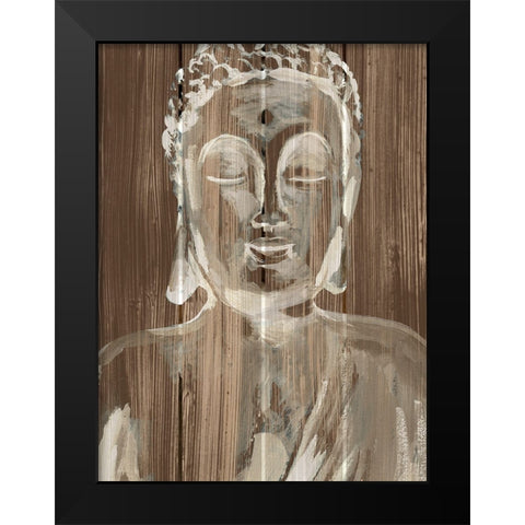 Buddha on Wood I Black Modern Wood Framed Art Print by Warren, Annie