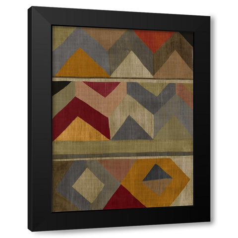 Multicolored Tapestry II Black Modern Wood Framed Art Print with Double Matting by Zarris, Chariklia