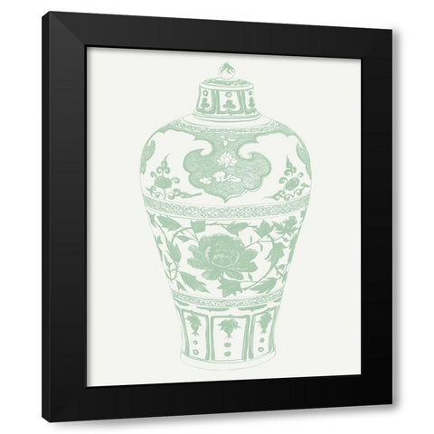 Mint Vases I Black Modern Wood Framed Art Print by Wang, Melissa