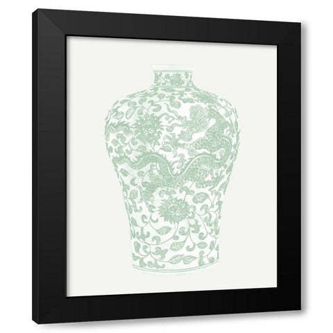 Mint Vases III Black Modern Wood Framed Art Print with Double Matting by Wang, Melissa