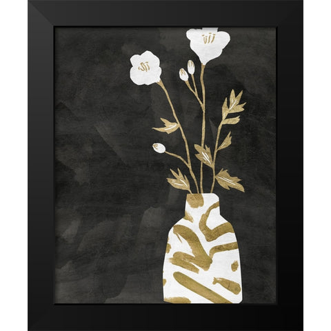 Golden Vase II Black Modern Wood Framed Art Print by Wang, Melissa
