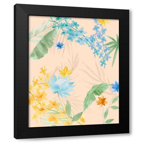 Breezy Tropical II Black Modern Wood Framed Art Print with Double Matting by Warren, Annie