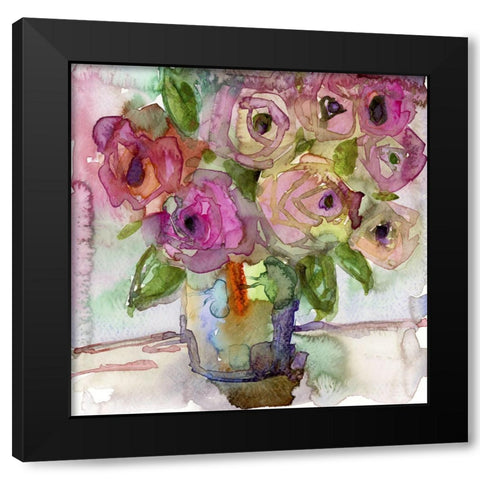 Bedside Bouquet II Black Modern Wood Framed Art Print by Quin, Marabeth