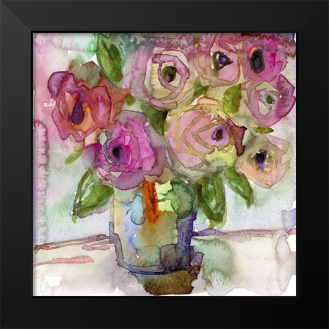 Bedside Bouquet II Black Modern Wood Framed Art Print by Quin, Marabeth
