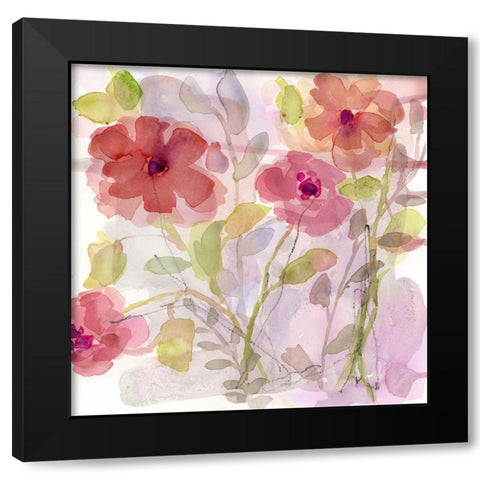 Autumn Blooms I Black Modern Wood Framed Art Print with Double Matting by Quin, Marabeth