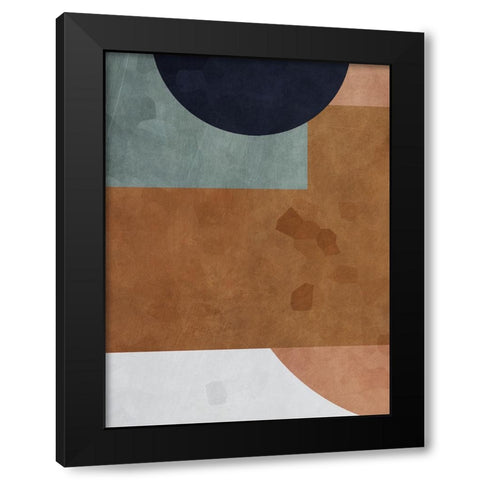 Abstract of Shapes III Black Modern Wood Framed Art Print with Double Matting by Aldridge, Ashley