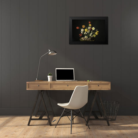 Spring Fling Blooms III Black Modern Wood Framed Art Print by McLean, Leah