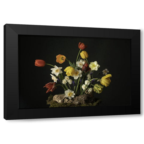 Spring Fling Blooms III Black Modern Wood Framed Art Print by McLean, Leah
