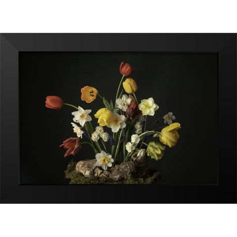 Spring Fling Blooms III Black Modern Wood Framed Art Print by McLean, Leah