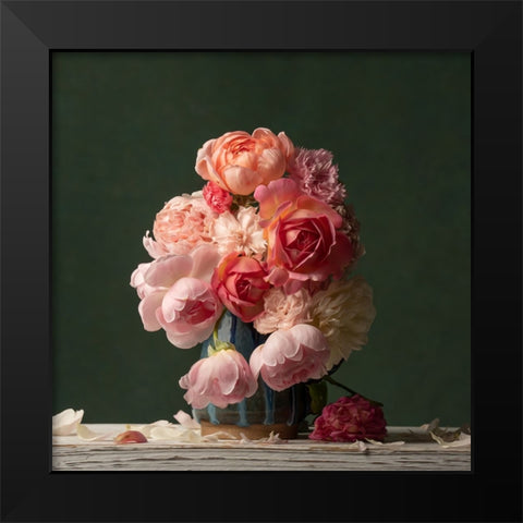 Just Petals I Black Modern Wood Framed Art Print by McLean, Leah