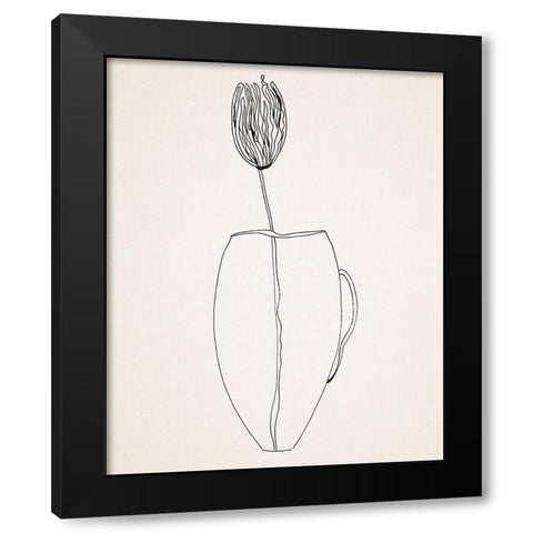 Fine Line III Black Modern Wood Framed Art Print by Smith, Karen