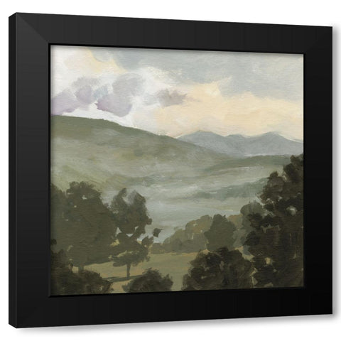 Valley Through the Trees I Black Modern Wood Framed Art Print with Double Matting by Barnes, Victoria