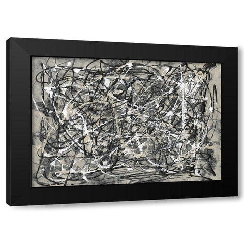 Pollack Homage I Black Modern Wood Framed Art Print with Double Matting by Willett, Michael