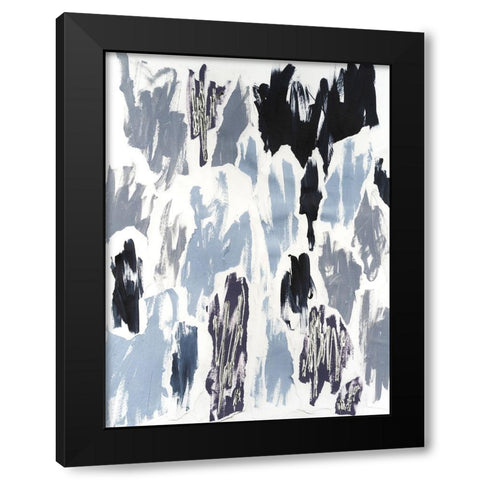 UV Waves II Black Modern Wood Framed Art Print with Double Matting by Lam, Vanna