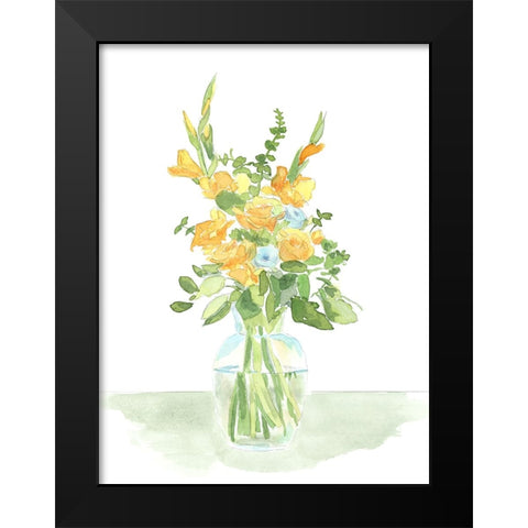 Pastel Bouquet of Flowers II Black Modern Wood Framed Art Print by Moore, Regina