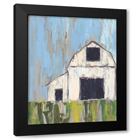 Plain Barn II Black Modern Wood Framed Art Print with Double Matting by Moore, Regina
