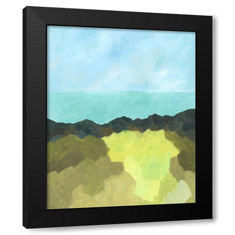 Jade Sea I Black Modern Wood Framed Art Print by Moore, Regina
